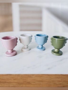 Target Bullseye Colorful Ceramic Egg Cups, 4 pcs